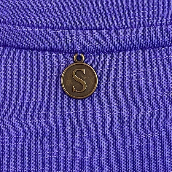 Soft Surroundings Women's Shirt Medium Purple Longline Coastal Grandma Classic - Picture 11 of 15